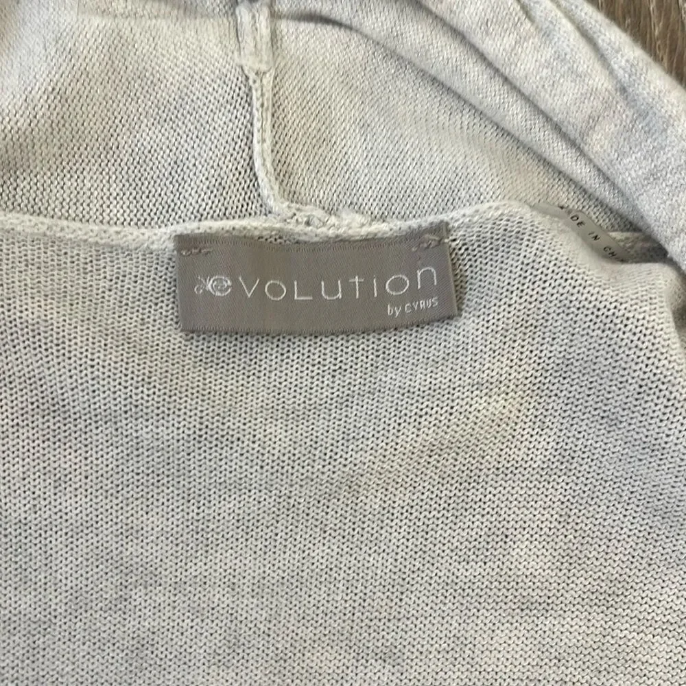 Open Colorblock Charcoal Grey/Light Grey/black Cardigan